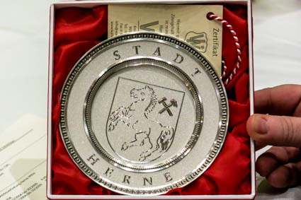 Ehrenplakette der Stadt Herne in Silber